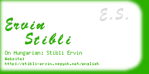 ervin stibli business card